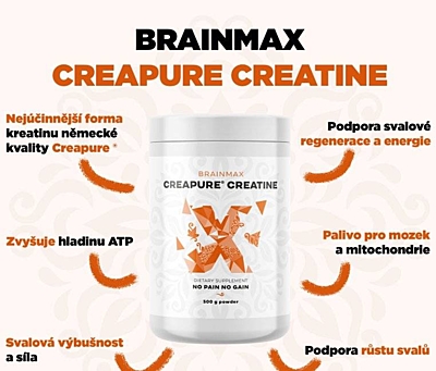 BrainMax Creapure Creatine (Kreatin monohydrát), 500 g