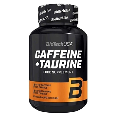 BioTech USA Caffeine + Taurine (Kofein + Taurin), 60 kapslí