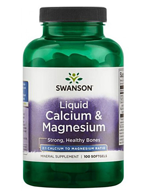 Swanson Liquid Calcium & Magnesium (Vápník + Hořčík) 100 kapslí