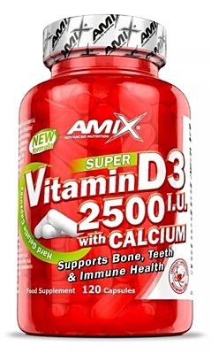 Amix Vitamín D3 2500 I.U. s vápníkem 120 kapslí