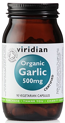 Viridian Garlic 500mg Organic 90 kapslí